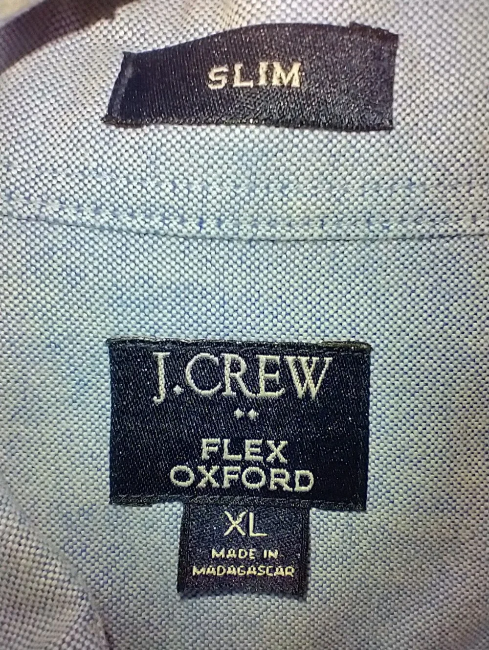 J Crew Flex Oxford Slim Blue Long Sleeve Button Down Shirt Men's sz XL.